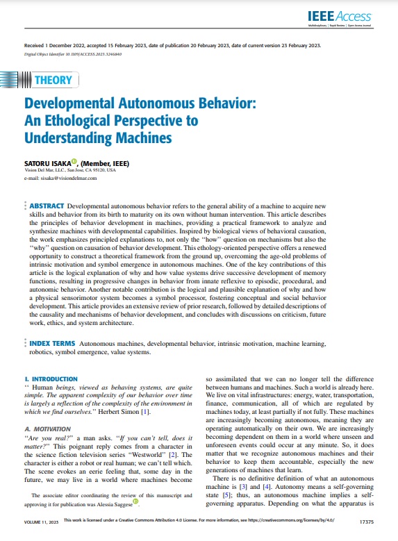 Developmental Autonomous Behavior
